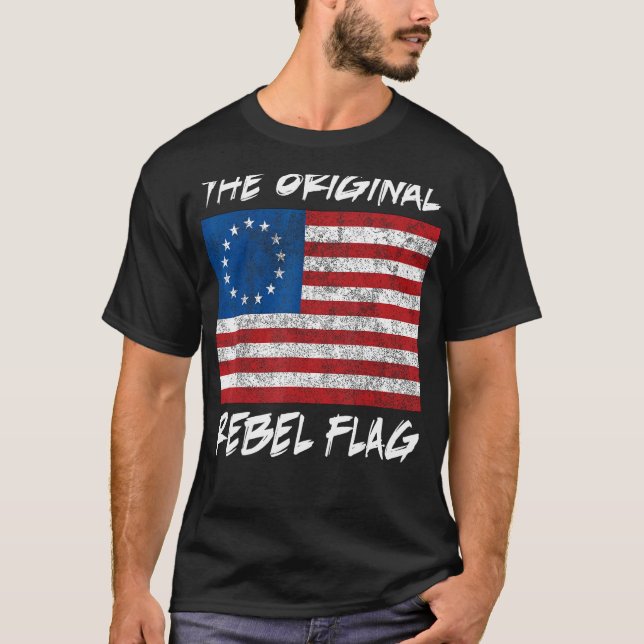 Camiseta Sinalizador Original 1776 Betsy Ross Colonial Flag (Frente)