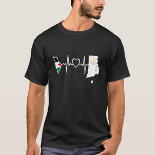 Camiseta Sinalizador Palestiniano Palestina Rhode Island He
