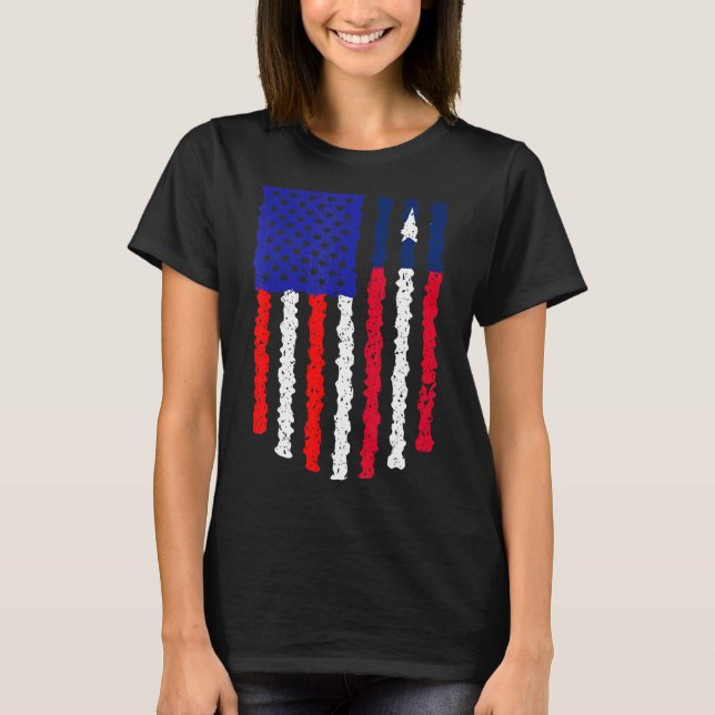 Camiseta Sinalizador Patriótico Americano Libéria Afetado (Frente)