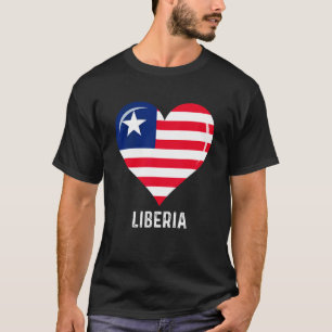 Camiseta Sinalizador Patriótico de Coração Libéria Retroang