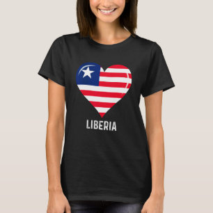 Camiseta Sinalizador Patriótico de Coração Libéria Retroang