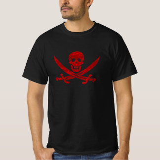 Camiseta Sinalizador Pirata Crânio e Espadas