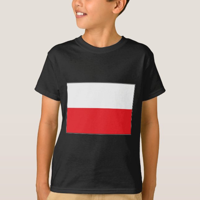 Camiseta Sinalizador polonês vermelho e branco (Frente)