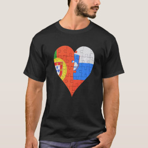 Camiseta Sinalizador Português Esloveno Heart