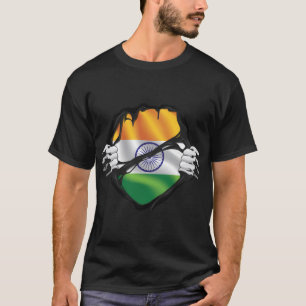 Camiseta Sinalizador preto das raízes puras da Índia