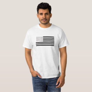 Camiseta Sinalizador preto e branco dos EUA