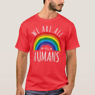 Camiseta Sinalizador Rainbow Todos Nós Orgulho Humano LGBT