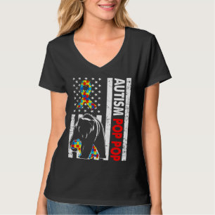 Camiseta Sinalizador Retro-Americano Autismo Pop de Pop de 