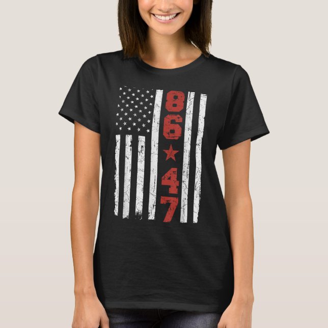 Camiseta Sinalizador retroativo Dos Eua 86 47 Anti Trump (Frente)
