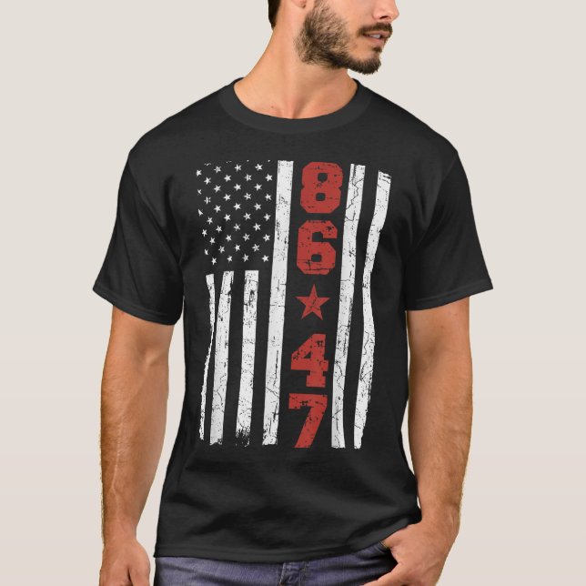 Camiseta Sinalizador retroativo Dos Eua 86 47 Anti Trump (Frente)