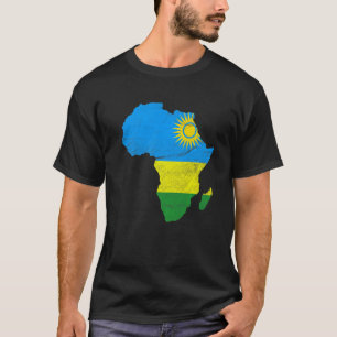 Camiseta Sinalizador Ruanda África Silhuette Continente Pre