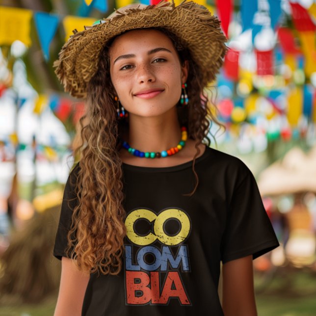 Camiseta Sinalizador Russo da Colômbia (colombia rustic flag latina shirt)