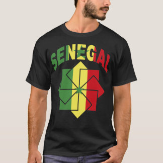 Camiseta Sinalizador Senegal Recortado Dentro a Ornamento