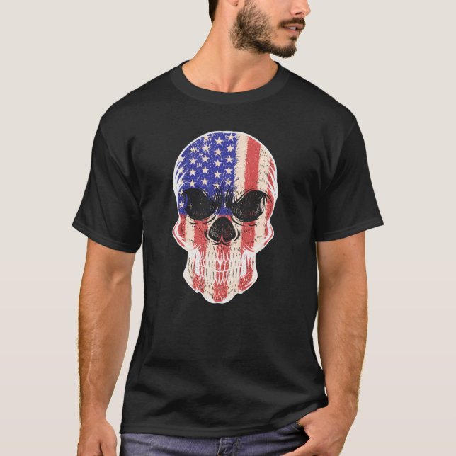 Camiseta Sinalizador Skull USA (Frente)