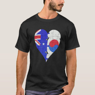 Camiseta Sinalizador sul-coreano australiano Heart