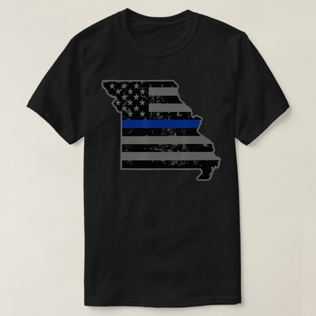 Camiseta Sinalizador Thin Blue Line da Patrulha Rodoviária  (Frente do Design)