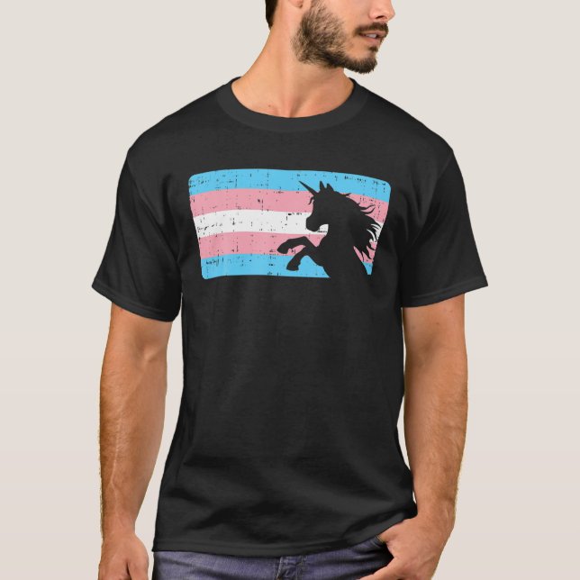 Camiseta Sinalizador Trans Unicorn Orn Orgulho Transexual L (Frente)