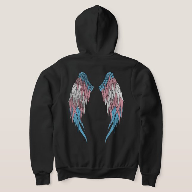 Camiseta Sinalizador Transgênero - Asas Anjos (Postura das costas)