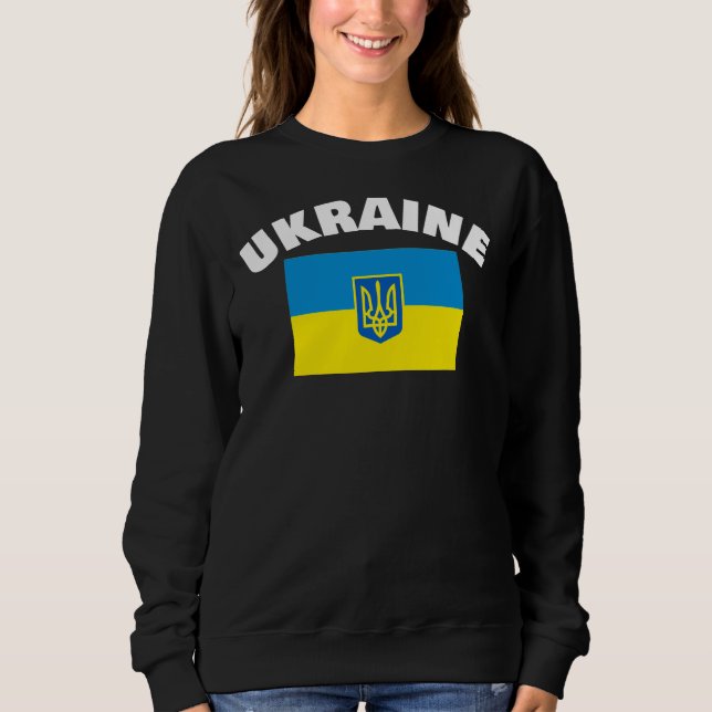 Camiseta Sinalizador Ucraniano com a blindagem Tryzub (Frente)