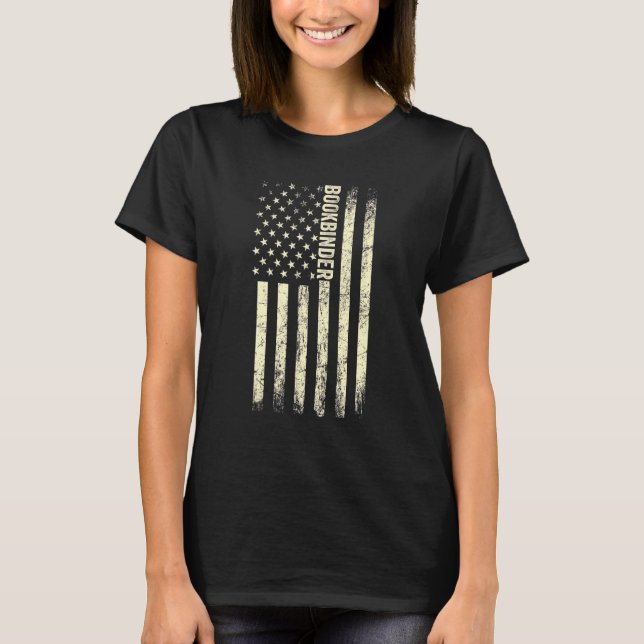Camiseta Sinalizador Usa Bookbinding Orud American Bookbind (Frente)