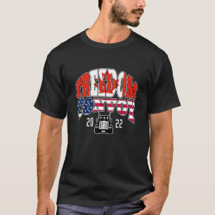 Camiseta Sinalizador Usa da bandeira do Canadá no Comboio d