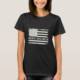 Camiseta Sinalizador Usa de Gravação de Engenheiro de Áudio