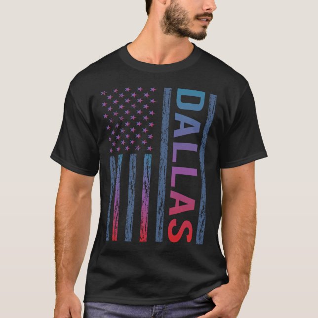 Camiseta Sinalizador vermelho azul - Dallas (Frente)