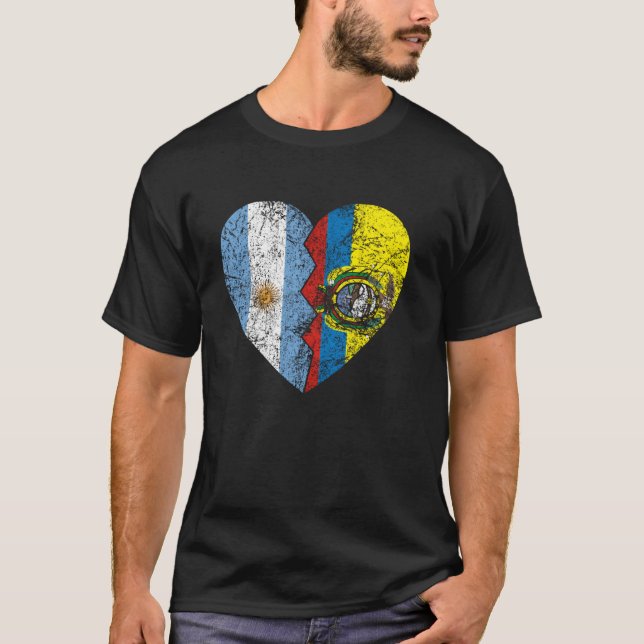 Camiseta Sinalizadores argentinos equatorianos Coração da A (Frente)