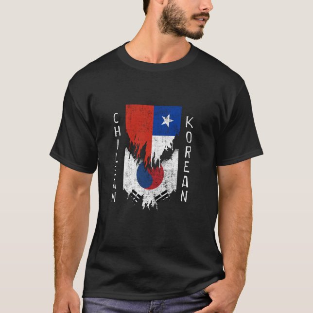 Camiseta Sinalizadores chilenos coreanos amontoados no Chil (Frente)