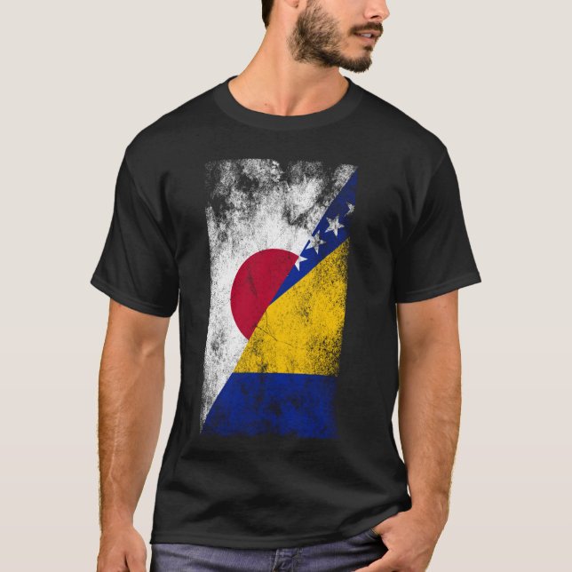 Camiseta Sinalizadores da Bósnia e Herzegovina do Japão - B (Frente)