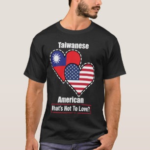 Camiseta Sinalizadores de Coração Americanos taiwaneses O q