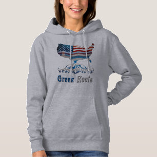 Camiseta Sinalizadores de Mapa das Raízes Gregas Americanas