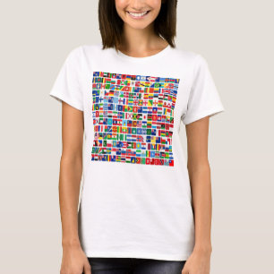 Camiseta Sinalizadores de Nação de Todos os Países do Mundo