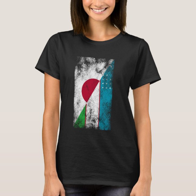 Camiseta Sinalizadores do Usbequistão do Japão - Usbequistã (Frente)