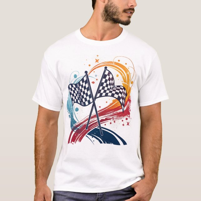 Camiseta Sinalizadores e sinalizadores com verificação colo (Frente)