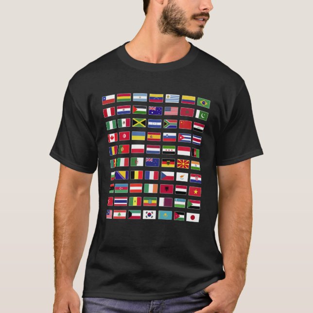 Camiseta Sinalizadores mundiais do cinco contêineres (Frente)