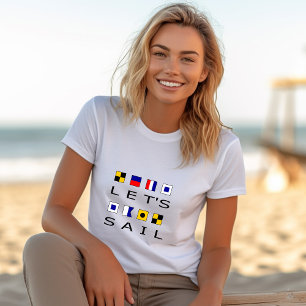 Camiseta Sinalizadores Náuticos Coloridos da vela do vamos