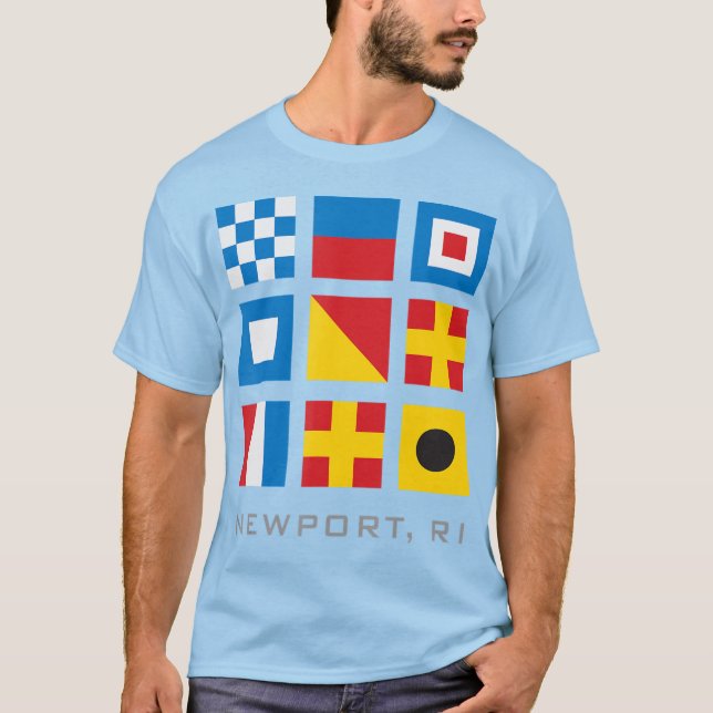 Camiseta Sinalizadores Náuticos Da Ilha Ri Rhode, Newport (Frente)