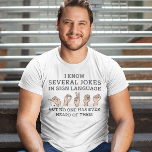 Camiseta Sinalizar Piadas de Idioma