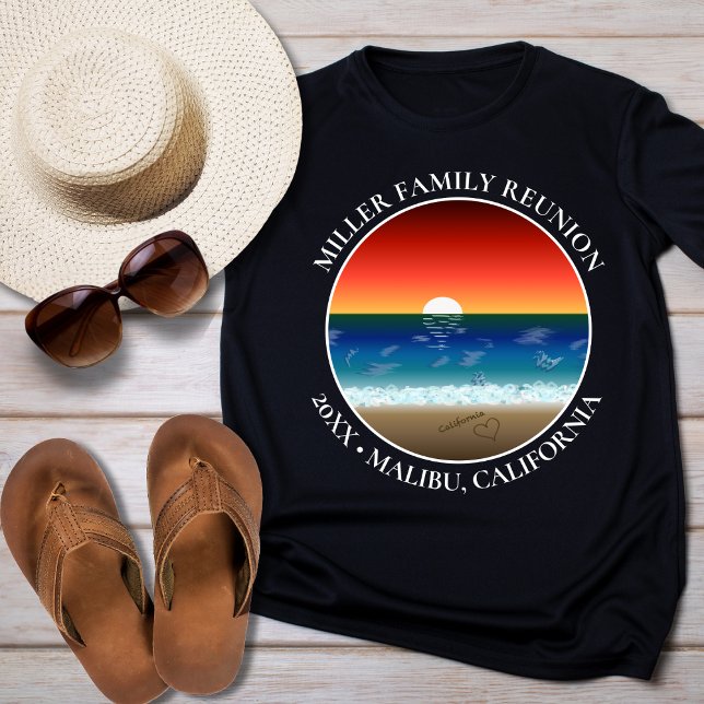 Camiseta Sindicato da Família do Coração da Praia Sunset da (Criador carregado)