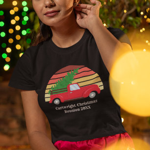 Camiseta Sindicato da Família Feliz de Natal Red Truck Mulh