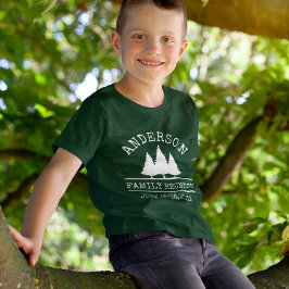 Camiseta Sindicato da Família Rustic Pine Trees Kid's Green