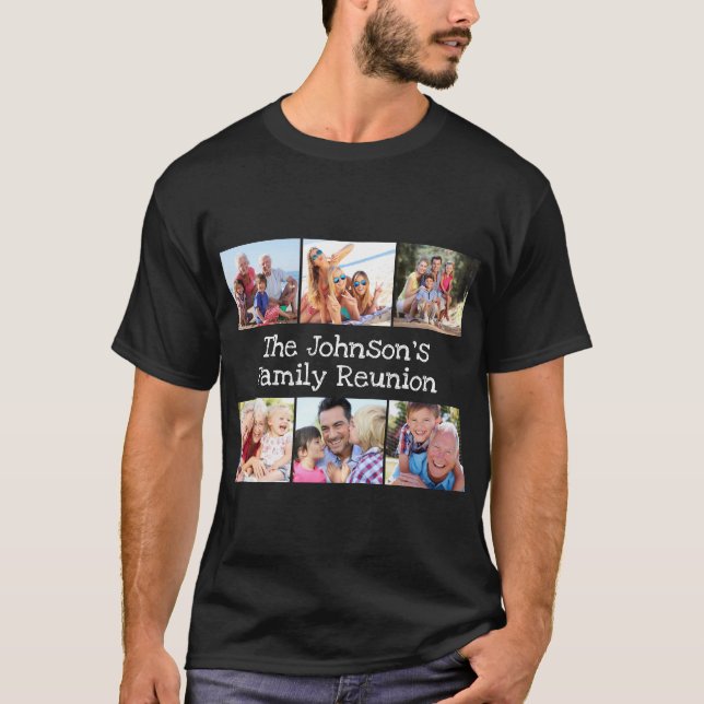 Camiseta Sindicato Personalizado Preto da Família de Colage (Frente)