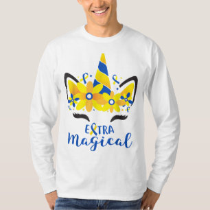 Camiseta Sindroma Abaixo Sensibilização Garota do Unicórnio