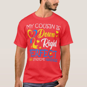 Camiseta Sindroma Abaixo Sensibilização Meu Primo Está Abai