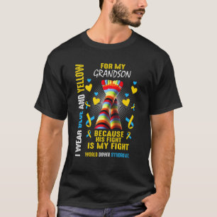 Camiseta Sindroma em baixo A consciência ensina vovó vovô T