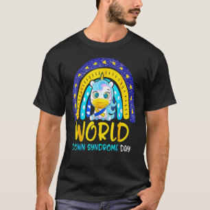 Camiseta Sindroma Mundial para Baixo Sensibilização Unicórn