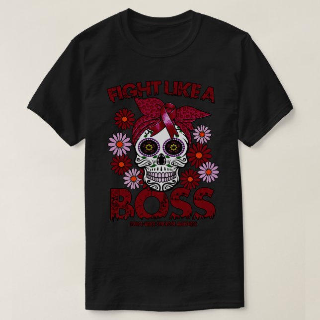 Camiseta Sindroma SturgeWeber A consciência luta como chefe (Frente do Design)