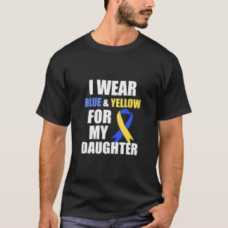 Camiseta Síndrome Abaixo Eu Visto Amarelo Azul Para Minha F