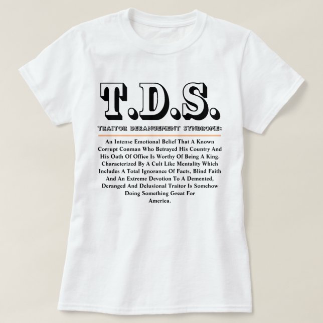 CAMISETA SÍNDROME DA DERROGAÇÃO DO TRATADOR T.D.S. (Frente do Design)